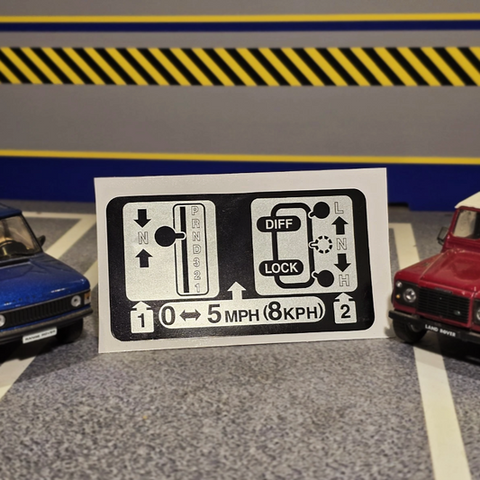 Land Rover Defender NAS Warning Decal Automatic Transmission BTR9547