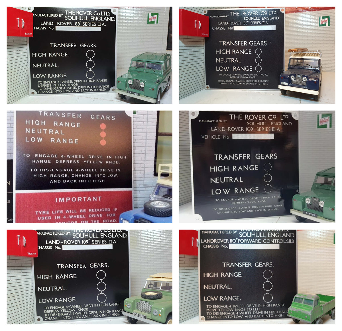 Land Rover Series 2a, 2B & 3 Bulkhead Transfer Box Information Plates ...