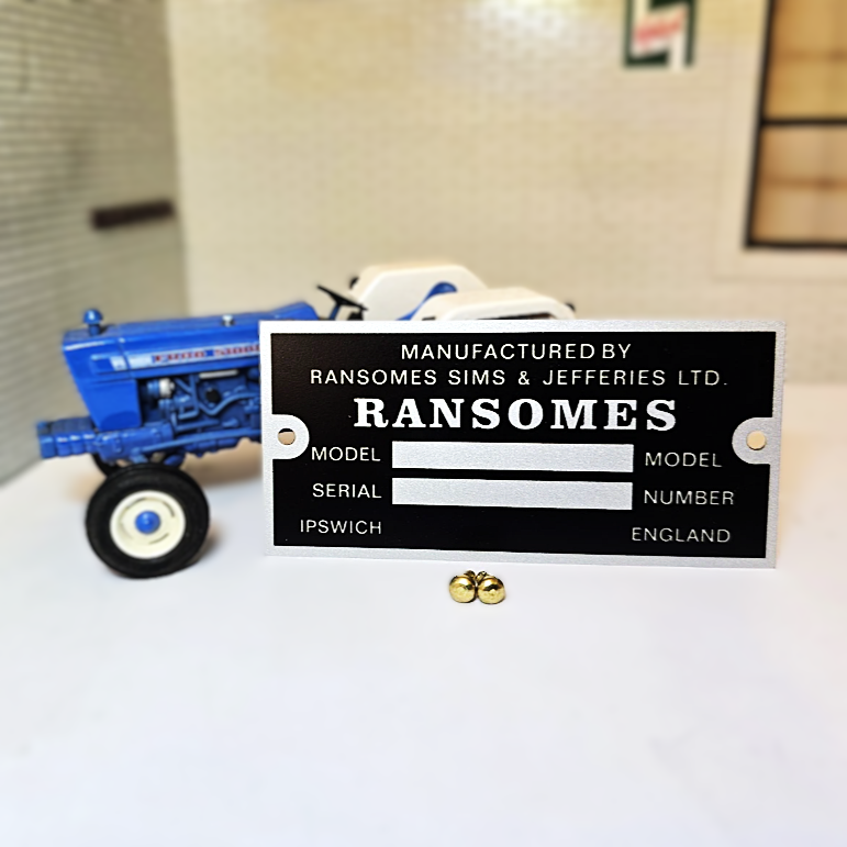 Ford Ransomes Sims Plough ID Identification Chassis Plate