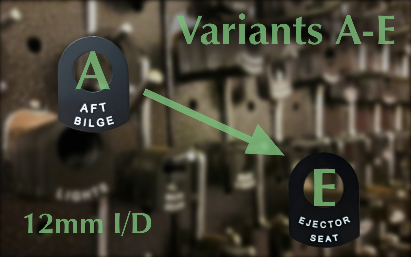 Lucas Durite Metal Toggle Switch Tags Classic Car, Boat & Land Rover A-E 12mm