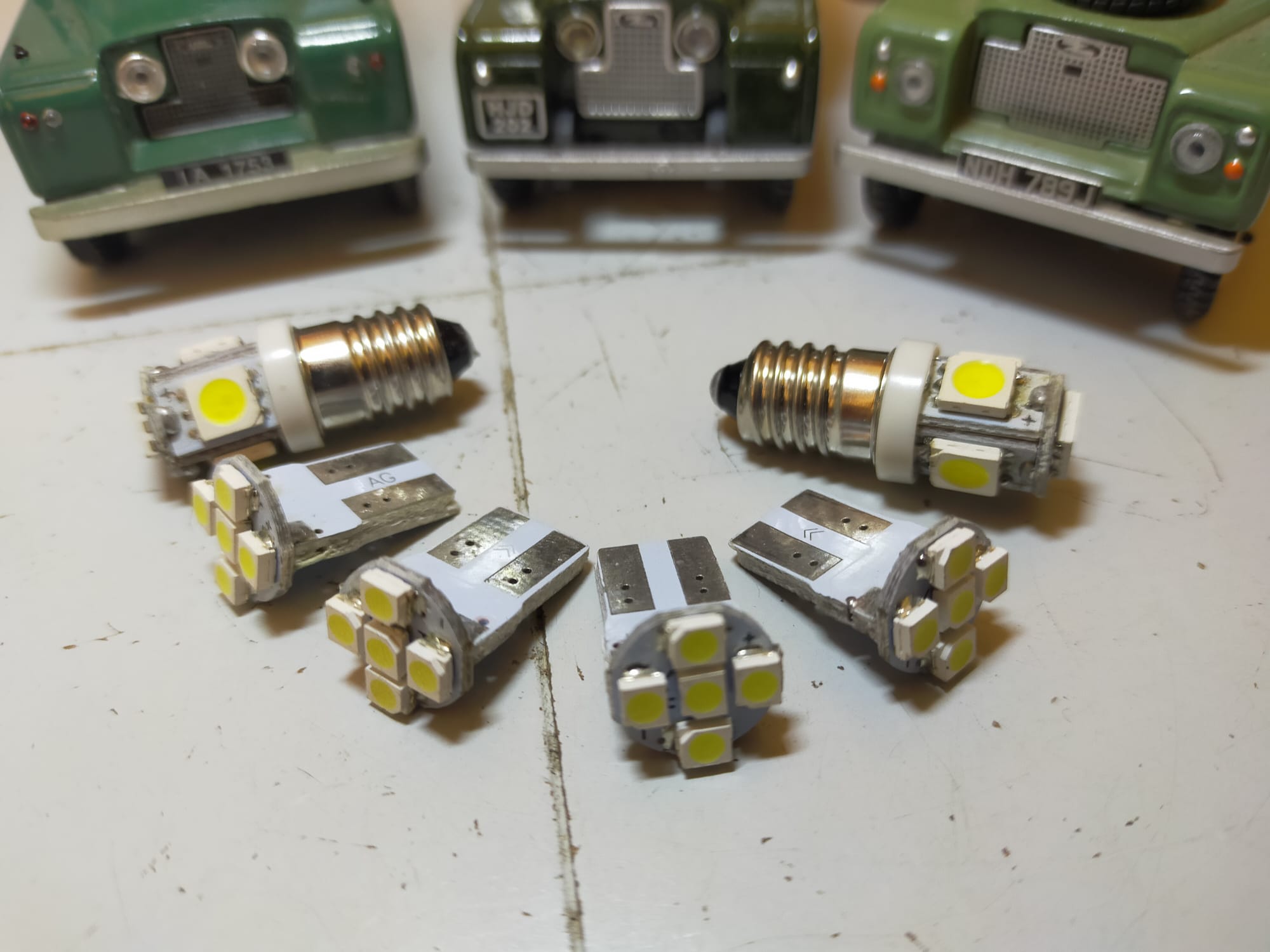 Land Rover Series 1 2 2a 2b 3 Dash light bulbs LED set of 6 E10/T10 12 ...