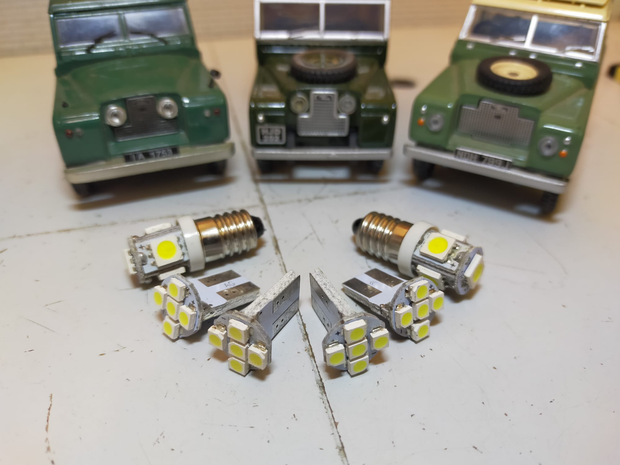 Range Rover T10 Land Rover Series 1 2 2a 2b 3 Dash light bulbs LED set of 6 E10/T10 12 ...