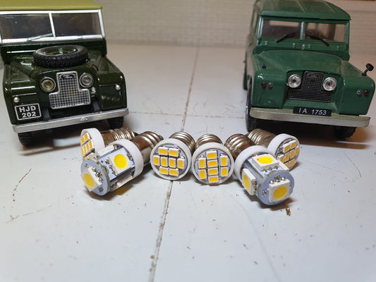 Land Rover Series 1 2 2a 2b 3 Dash light bulbs LED E10 screw fitting set of 6 12v - Choice of Colour
