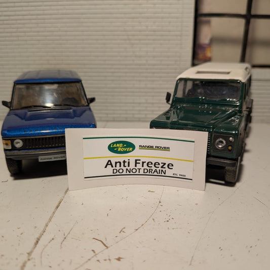 Land Rover Defender V8 Range Rover Classic Radiator Decal Antifreeze RTC9400