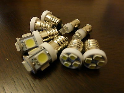 Land Rover Series 3 Dash Gauge Light Bulbs 8x LED BA7S E10 Fitting Set Kit
