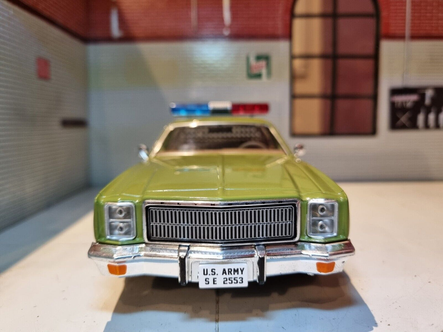 Front View of A 1:24 Scale Green Plymouth Fury