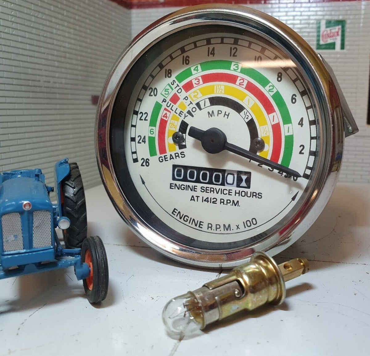 Ac Tachometer Fordson MPH Tachometer Tractormeter Gauge AC Type Face (Clockwise/Anti ...
