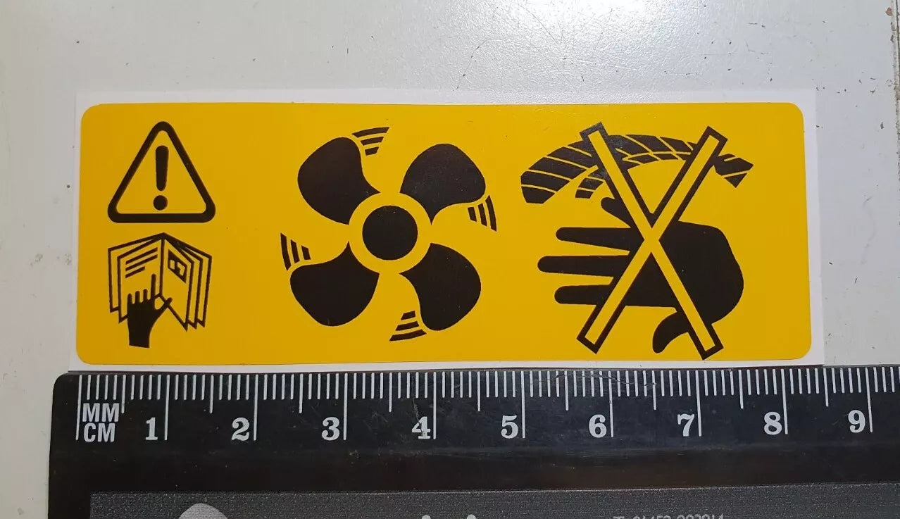 Land Rover Defender Discovery TD5 Fan Cowl Warning Decal Sticker BTP5438