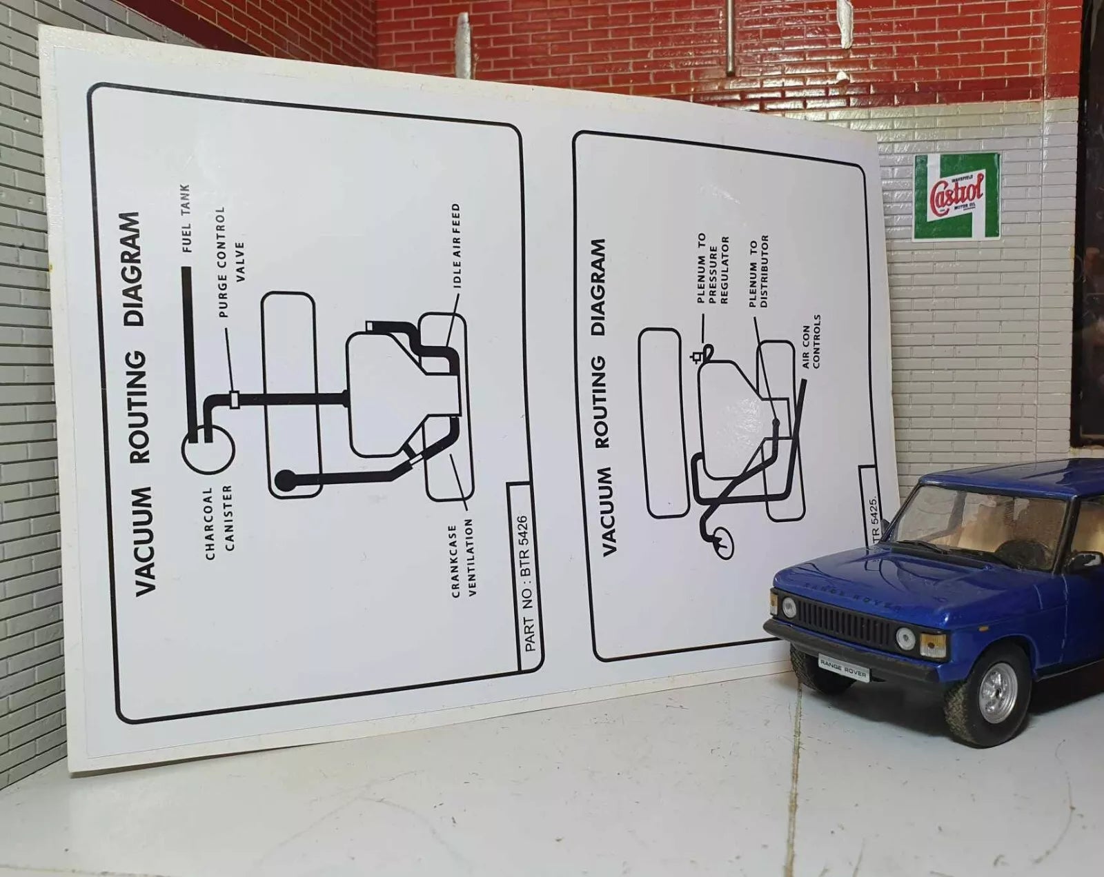 Range Rover Discovery V8 3.9 4.2 Vacuum Routing Diagram Decal BTR5425 ...
