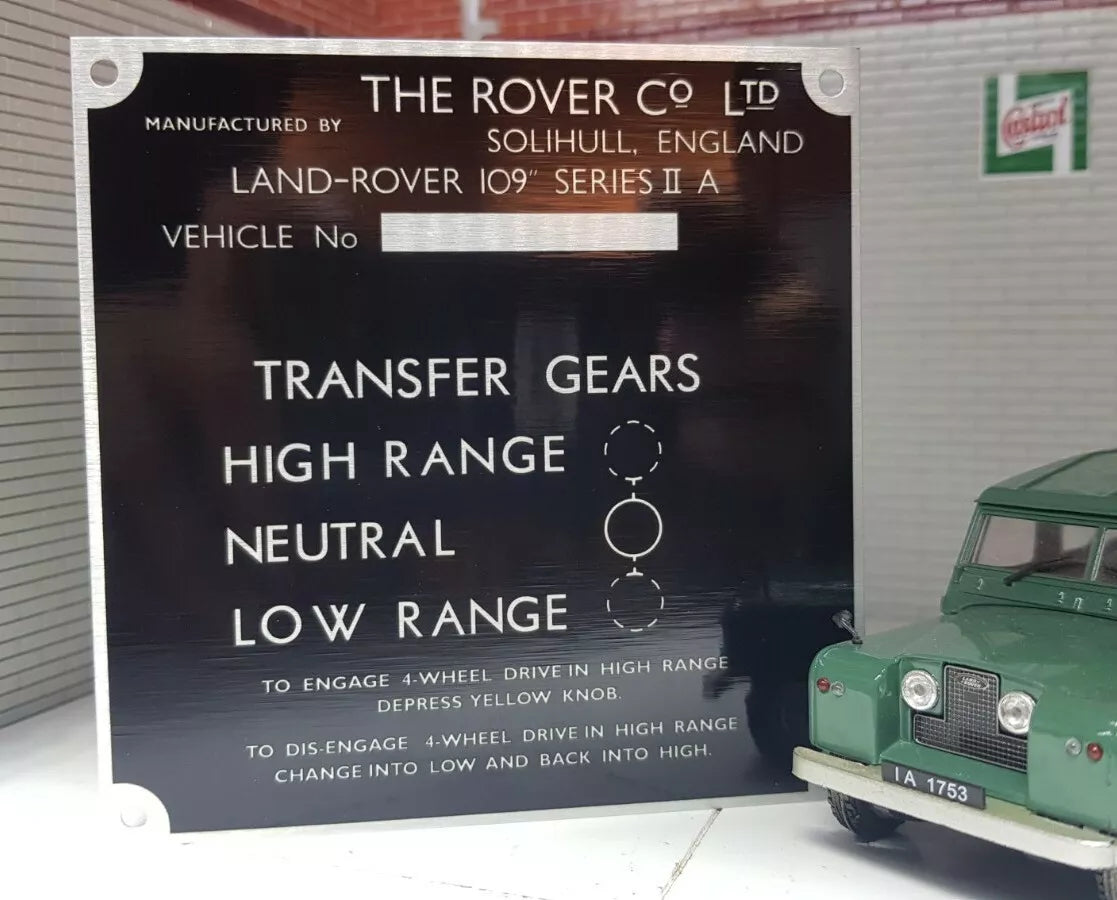 Land Rover Series 2a, 2B & 3 Bulkhead Transfer Box Information Plates ...
