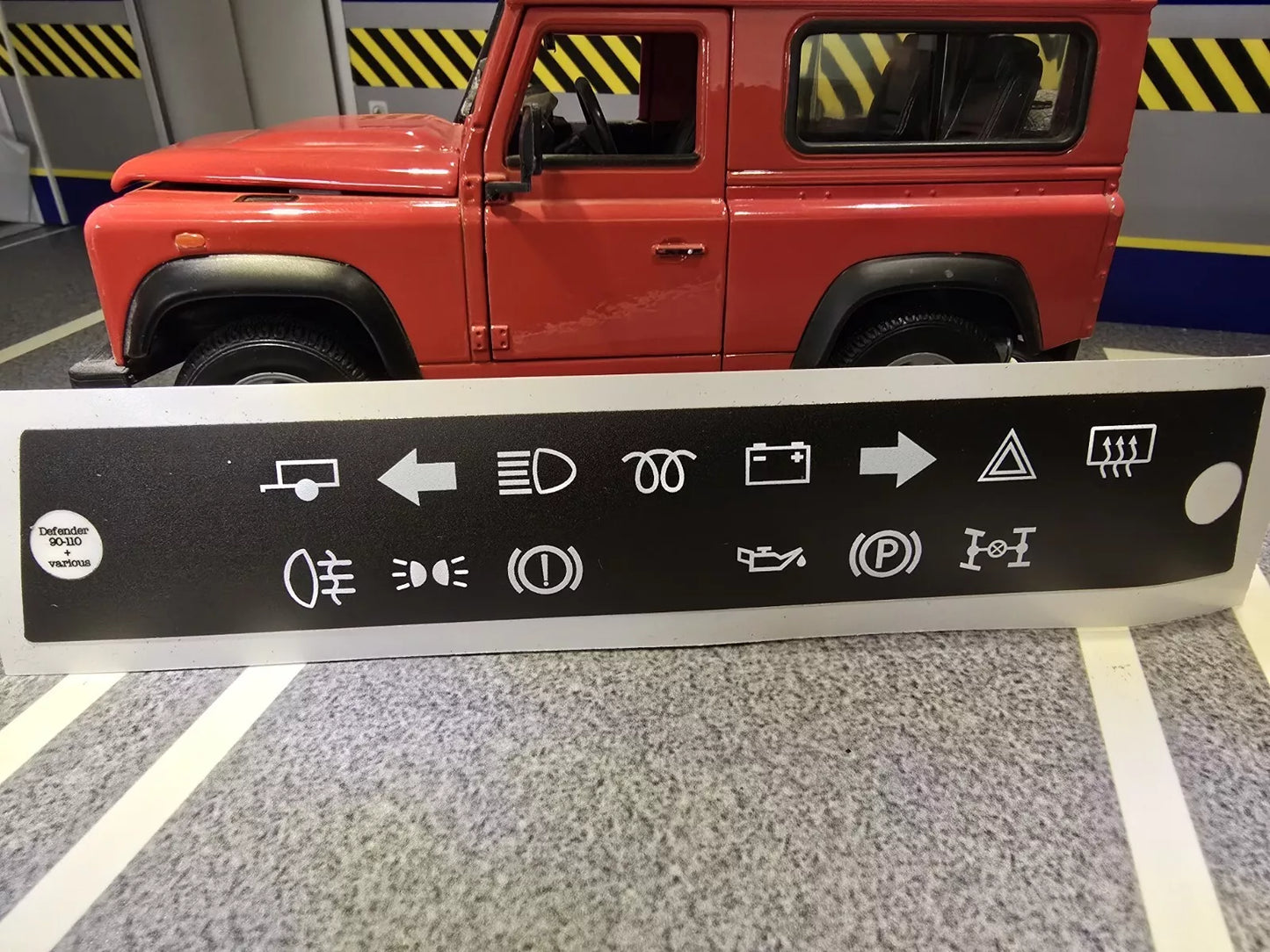 Land Rover Defender Dash Panel Warning Light Decals