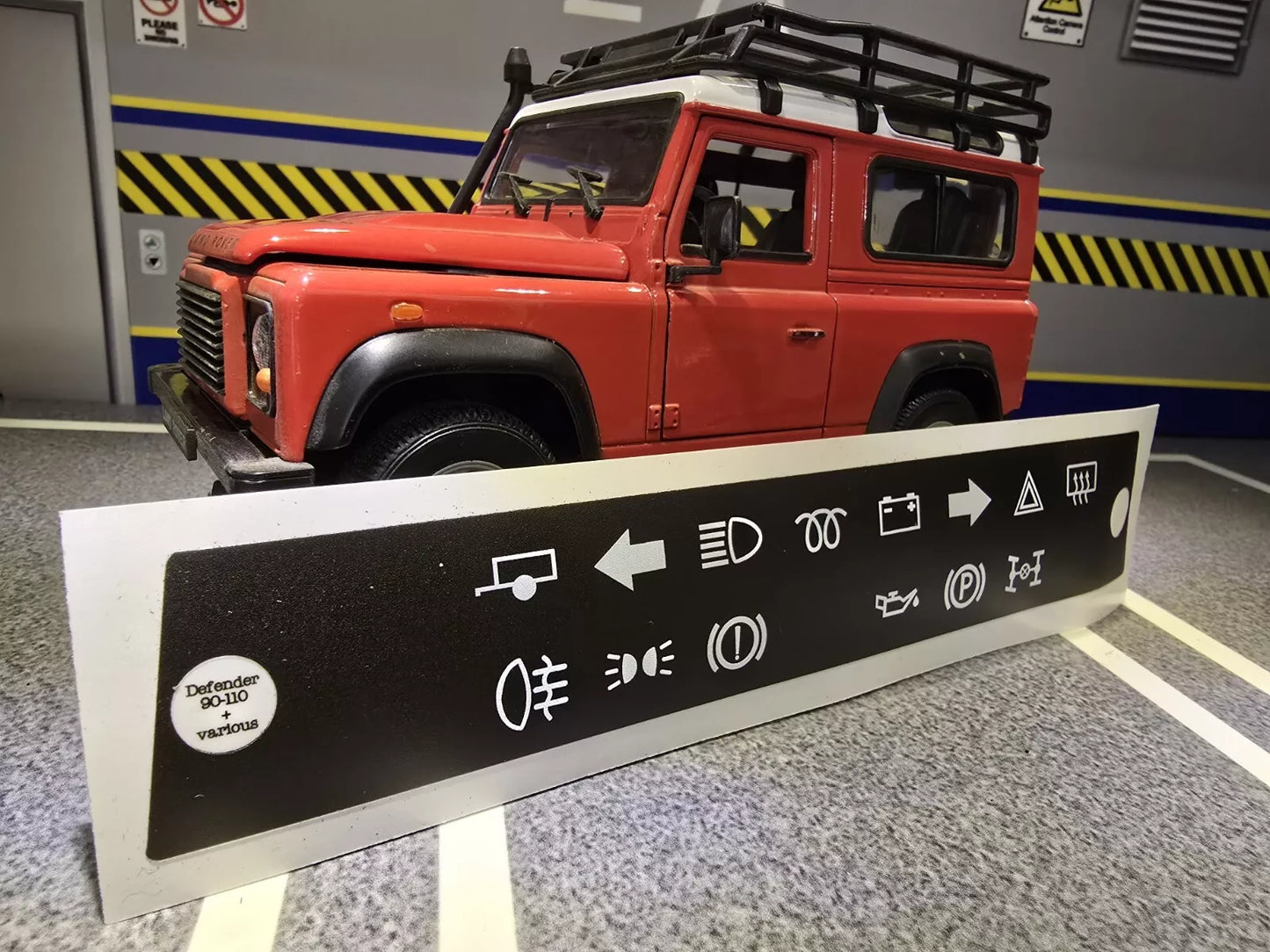 Land Rover Defender Dash Panel Warning Light Decals