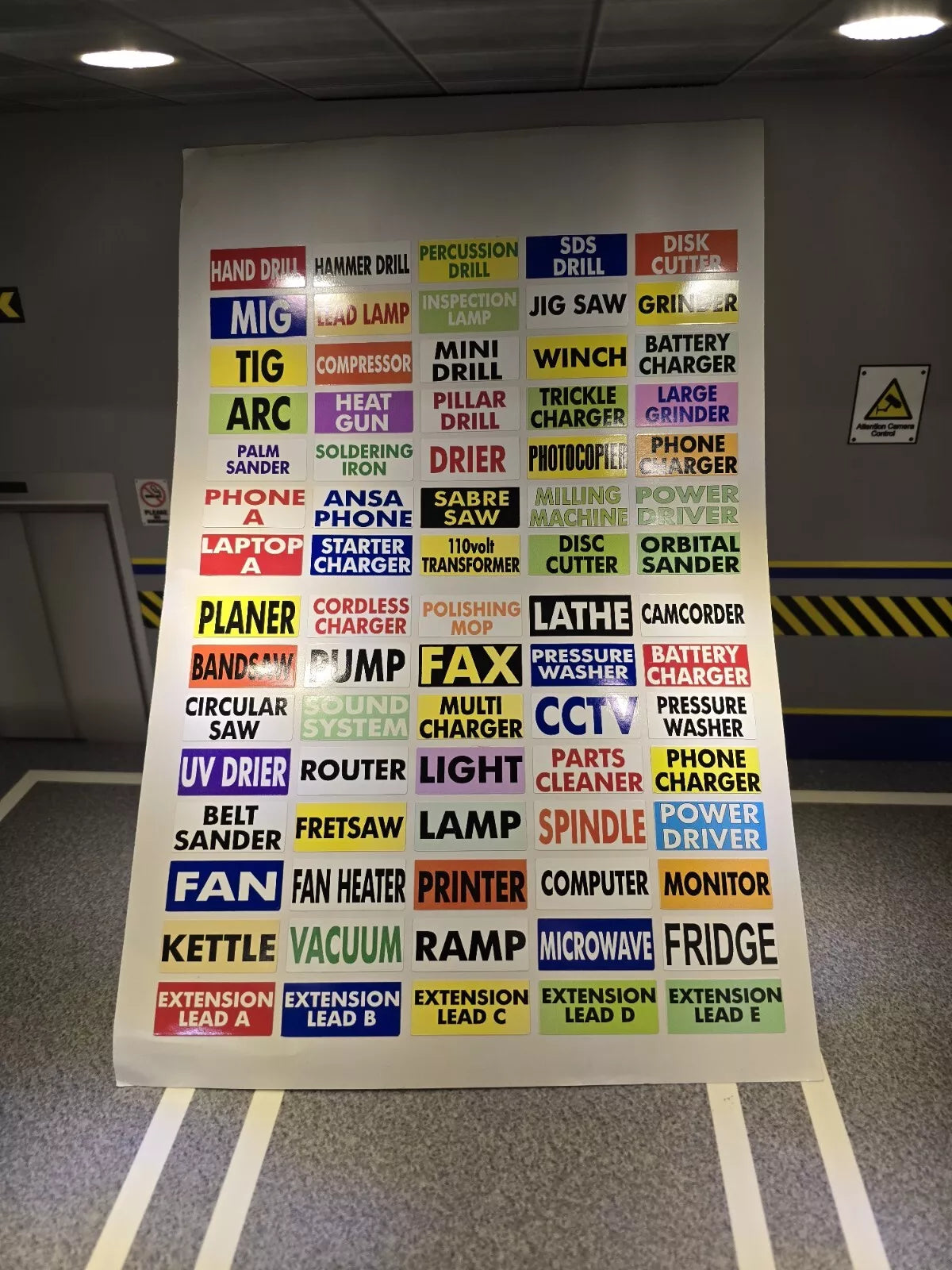 Power Tool Plug Labels Garage / Workshop Decal Set – Emberton Imperial