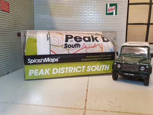 Carte lavable imprimée en tissu Peak District SOUTH par Splashmaps