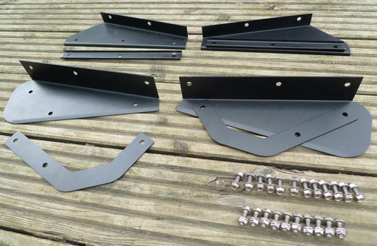 Land Rover Defender 90 Stainless Steel Front and Rear Mud Flap Brackets & Stiffeners.