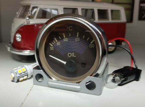 VDO Öltemperaturanzeige VW T2 Split 1967 12 V Armaturenbrettanzeige und LED-Lampe 
