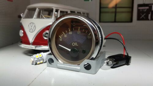 VDO Oil Temperature Gauge VW T2 Split 1967 12v Dash Panel Gauge & LED bulb