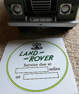 Land Rover Series 1 2 2a Service due at ... Windscreen Bulkhead Sticker Decal