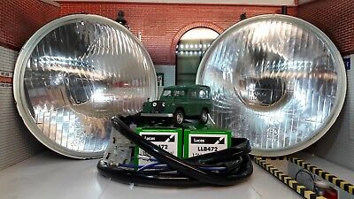 Lucas Headlamp Headlight Halogen Conversion Kit Land Rover Series 1 2 2a 3 LHD