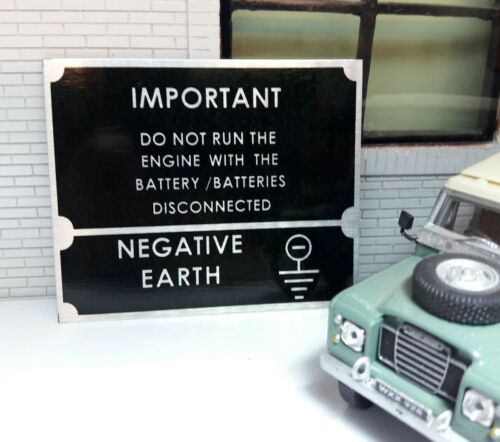Plaque d'information de terre négative du panneau avant Land Rover série 2a 12v 396116