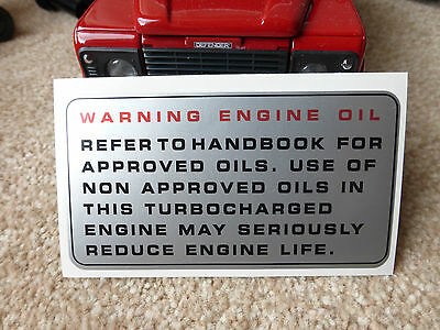 Land Rover Defender 110 19J 200TDi Radiator Decal Label Badge Oil Turb ...