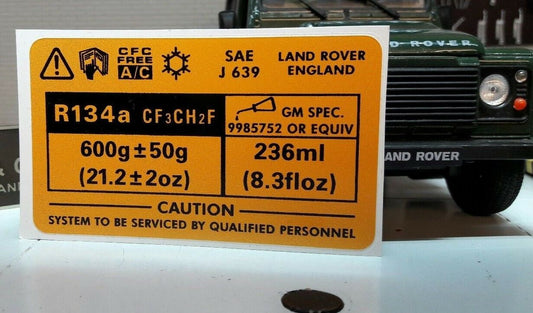Land Rover 90 110 V8 TDI TD5 A/C Klimaanlage V8 Aufkleber Aufkleber BAC103320