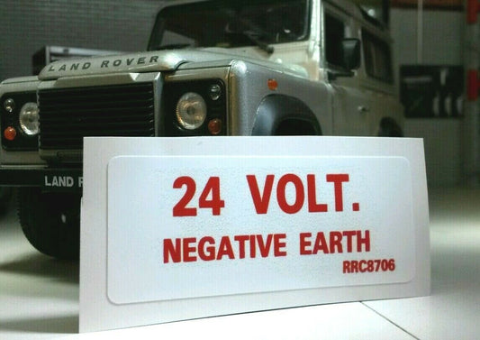 Land Rover Defender 90 110 Military Wolf 24v FFR Neg Earth Sticker Decal RRC8706