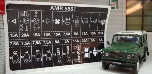 Land Rover Defender 90 110 Decal Label Badge AMR5861 Fuse Box Informat ...
