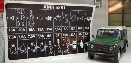 Land Rover Defender 90 110 Decal Label Badge AMR5861 Fuse Box Information