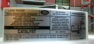 Land Rover Catalyst 2.5 Engine 2006 USA Emissions Label Decal BAC500381