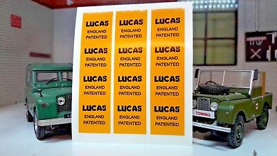 3x Lucas breveté Angleterre câblage métier à tisser Wrap étiquette décalcomanies Land Rover série 1 2 3