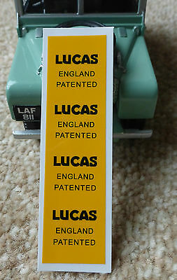 3x Lucas Patented England Wiring Loom Wrap Label Decals Land Rover Series 1 2 3