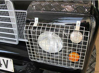 Land Rover Series 2 2a 3 Protections de phare avant plaquées zinc et vis en acier inoxydable