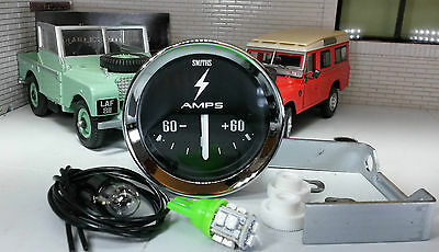 Smiths Dash Panel Auxiliary Ammeter Gauge & LED bulb Land Rover Series 1 2 2a 3