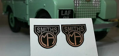 Land Rover Morris Minor MG Triumph Vintage Smiths Round Heater Decal Badges x2