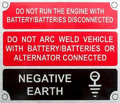 Land Rover Series 2, 2a, 3 Front Panel Negative Earth Info Plate 396116