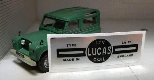 Land Rover Series 1 2 88 109 1957-59 Lucas LA12 Coil Black Silver Sticker Decal