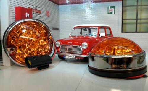 Chrome Rim Light LED Indicator Light Unit & Chrome Rim Trim Retro 12v 74mm x2 – Emberton ...