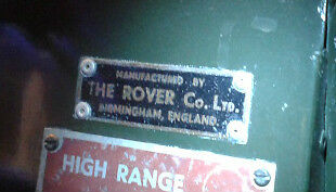 Land Rover Series 1 80 86 107 Bulkhead Chassis Brass Metal Rover Factory Plate/Plaque