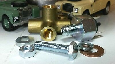 Brass Brake Pipe Union 4 Way Pressure Connector Fittings & Brake Light Switch