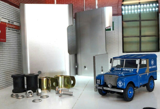 Edelstahl-Bremsrohrschutzhalterungen und -beschläge für die Hinterachse, Land Rover Serie 1 80
