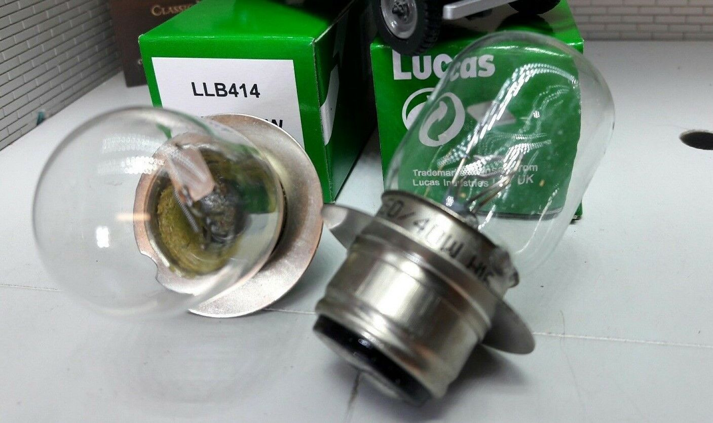 Genuine OEM Lucas BPF Headlight Headlamp Bulb x2