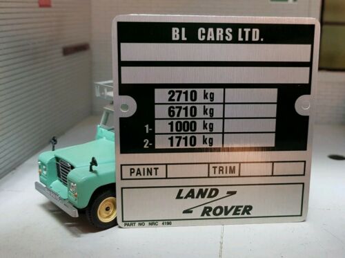 Land Rover Series 3 Late BL Leyland Bulkhead Chassis Plate 109 LWB NRC4190