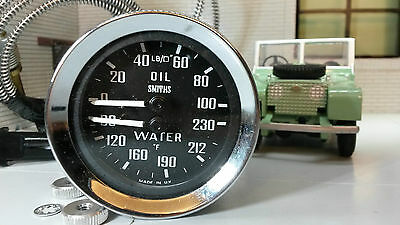 Land Rover Series 1 86 88 107 Smiths Dual Oil Pressure Water Temperature Gauges