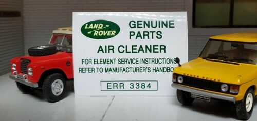Étiquette autocollante pour filtre à air Land Rover Defender 90 110 ERR3384 NAS USA