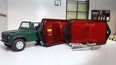 Rectangular Red Reflectors x2 MWC1722 Stainless Land Rover Defender OEM
