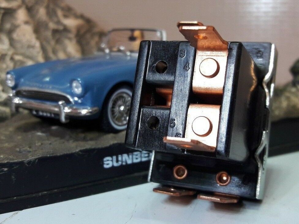 Sunbeam Alpine Tiger Dash OEM Lucas Toggle Switch & Heater Blower Metal Tab Tag