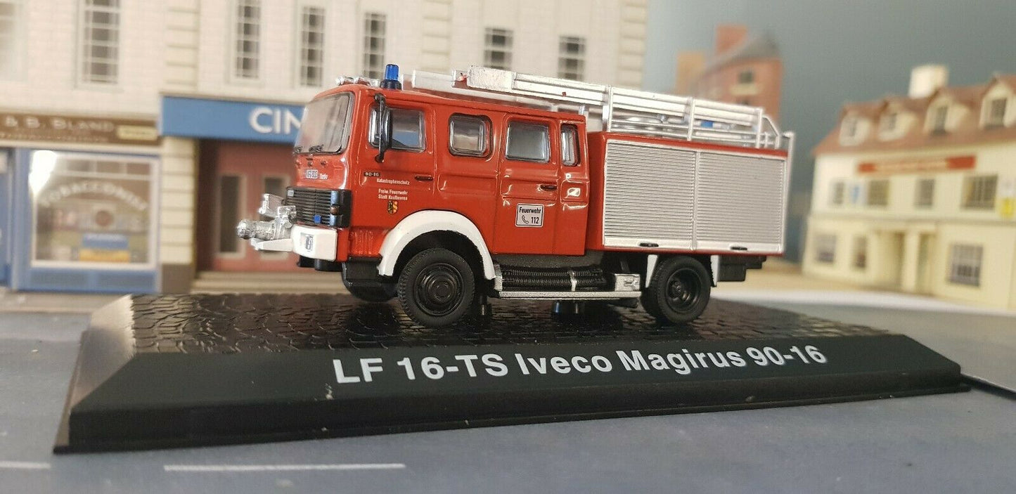 Iveco Magirus Feuerwehrauto 90-16 LF 16-TS 1990 Feuerwehrmodell 1:72/76