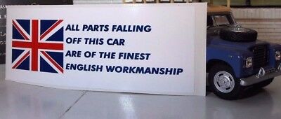 Classic Car English Workmanship Comedy Decal