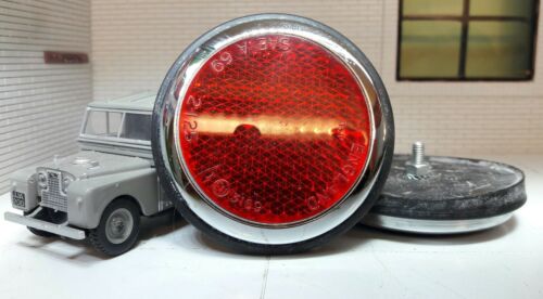 Hochwertige Repro-Rückstrahler, rot, rund, 2 Stück, Land Rover Serie 1 86 88 107 109